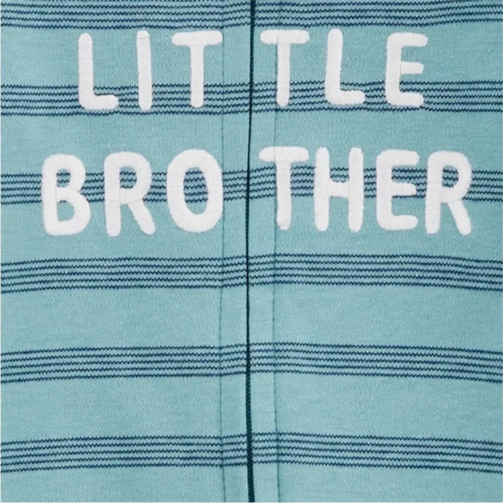 $28 NWT Carter's little brother  footed onsie one piece with 2 way zipper 9M
